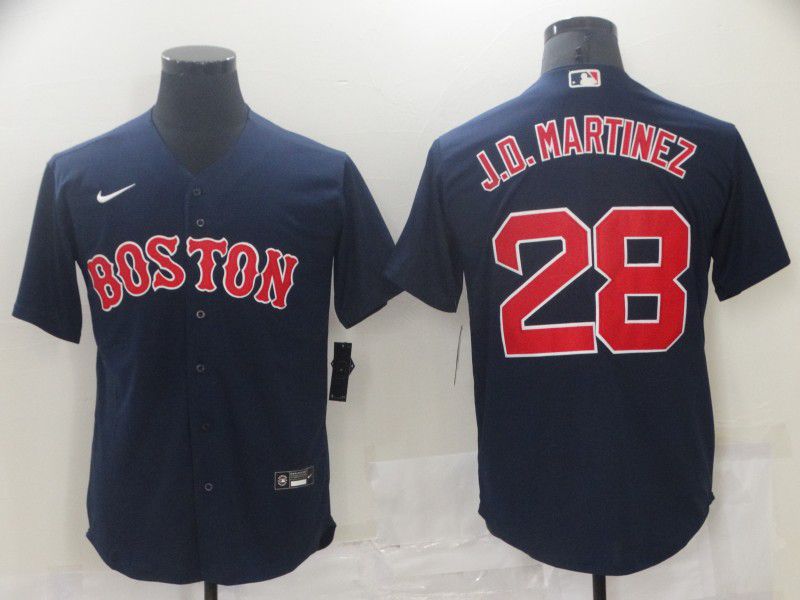 Men Boston Red Sox #28 J.D.Martinez Blue Game 2021 Nike MLB Jersey